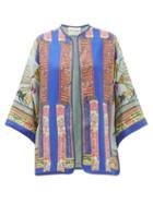 Matchesfashion.com Etro - Giglio Scarf-print Silk Jacket - Womens - Blue Multi
