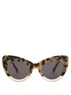 Matchesfashion.com Sartorialeyes - Cat Eye Tortoiseshell Sunglasses - Womens - Black White