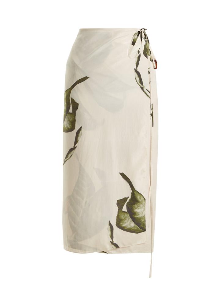 Haight Leaf-print Silk Sarong