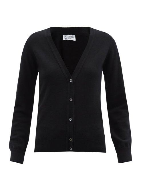 Johnstons Of Elgin - V-neck Ribbed Cashmere Cardigan - Womens - Black