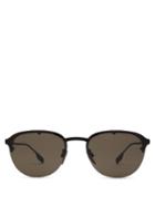 Matchesfashion.com Burberry - Willoughby Round Metal Sunglasses - Mens - Black