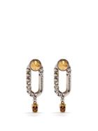 Alexander Mcqueen - Skull Safety-pin And Stud Earrings - Womens - Silver Gold