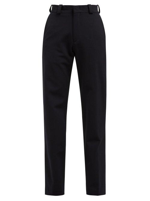 Matchesfashion.com Vetements - High Rise Twill Trousers - Womens - Navy