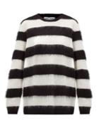Matchesfashion.com Bella Freud - Striped Mohair-blend Sweater - Womens - Black White