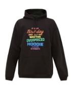 Matchesfashion.com Vetements - Overpriced Birthday Cotton Hooded Sweatshirt - Mens - Black