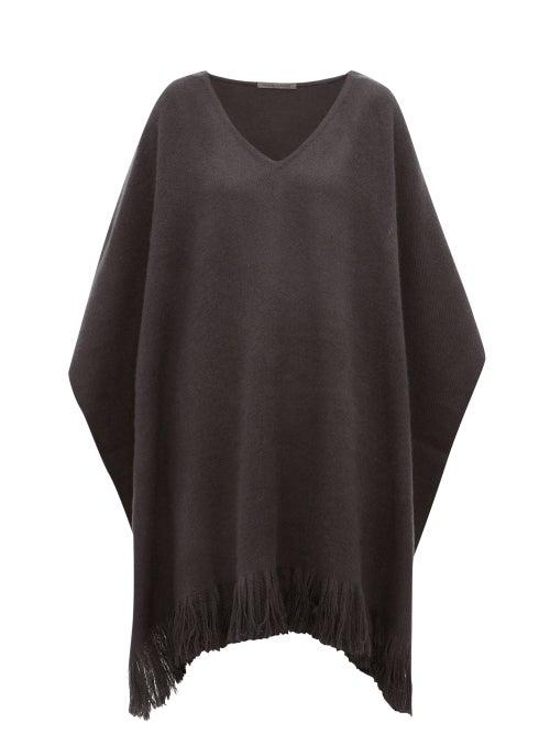 Matchesfashion.com Denis Colomb - Fringed Cashmere Poncho - Womens - Grey