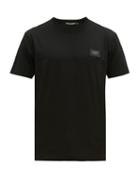 Matchesfashion.com Dolce & Gabbana - Logo Patch Cotton Jersey T Shirt - Mens - Black