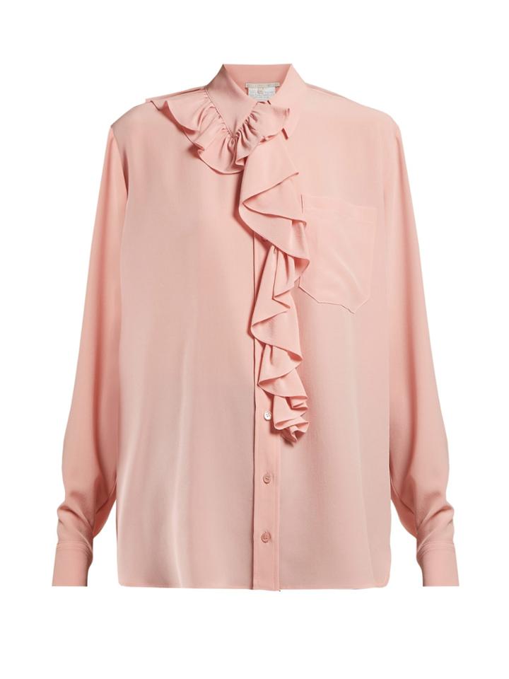 Stella Mccartney Ruffle-trimmed Silk Blouse