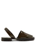 Matchesfashion.com Goya - Patent Leather Slingback Sandals - Womens - Khaki