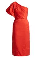 Matchesfashion.com Johanna Ortiz - Tiger Lily Stretch Cotton Poplin Ruffle Mini Dress - Womens - Red
