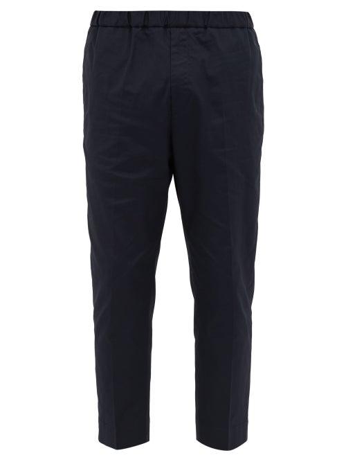 Matchesfashion.com Jil Sander - Cropped Cotton-gabardine Trousers - Mens - Navy