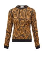 Matchesfashion.com Saint Laurent - Snake Jacquard-knit Sweater - Womens - Black Gold