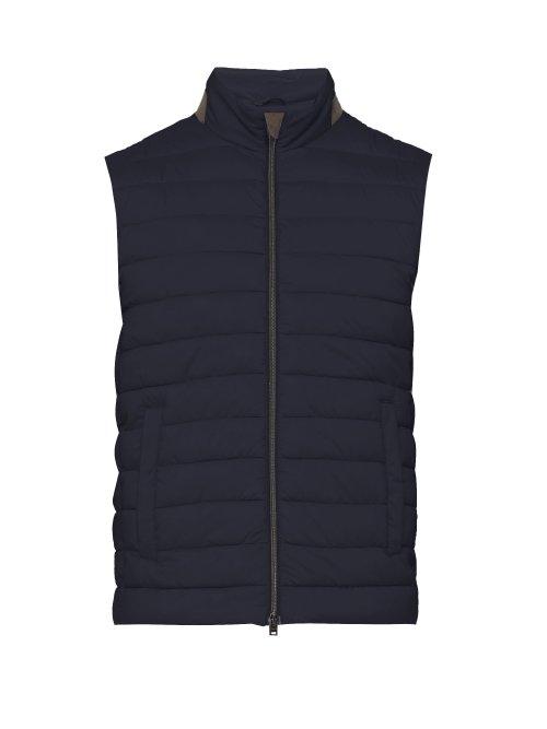 Matchesfashion.com Herno - Lightweight Quilted Gilet - Mens - Blue