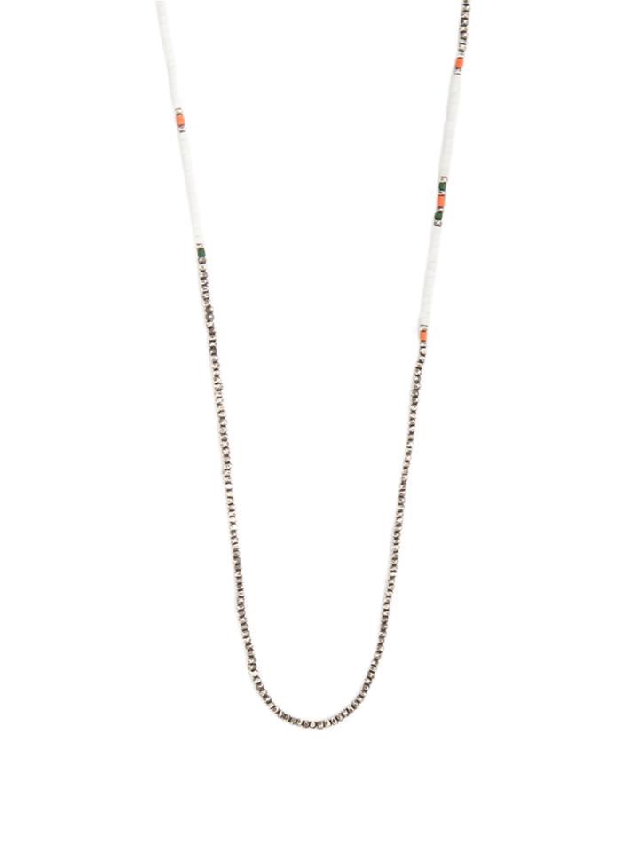 M Cohen Bead-embellished Silver Necklace
