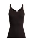 Matchesfashion.com Re/done Originals - Ribbed Cotton Cami Top - Womens - Black