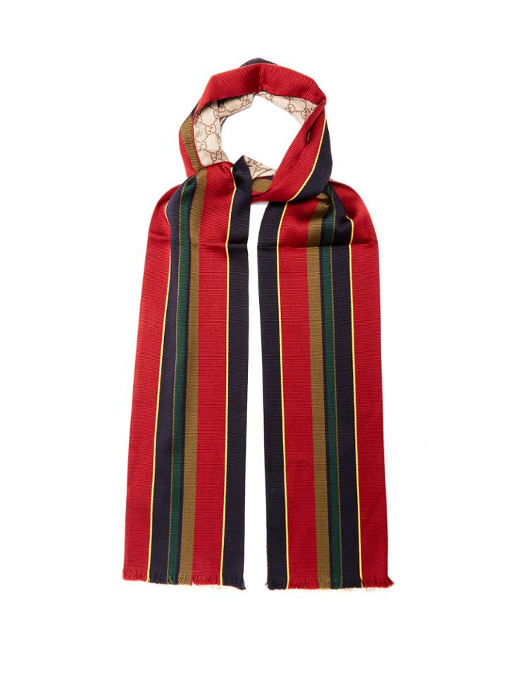 Gucci Reversible Cashmere And Silk-blend Scarf