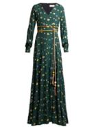 Matchesfashion.com Peter Pilotto - Floral Fil Coup Crepe Gown - Womens - Green Multi