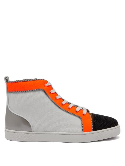 Matchesfashion.com Christian Louboutin - Louis Orlato Leather High-top Trainers - Mens - Orange Multi