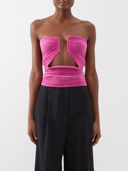 Rick Owens - Prong Cutout Jersey Top - Womens - Pink
