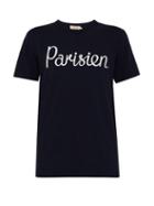 Matchesfashion.com Maison Kitsun - Parisien Cotton T Shirt - Mens - Navy