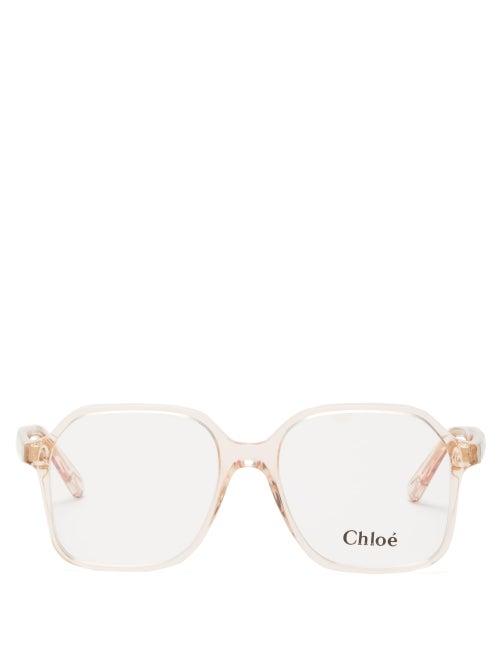 Matchesfashion.com Chlo - Willow Oversized Square Acetate Glasses - Womens - Nude