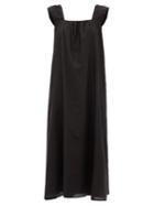 Ladies Beachwear Merlette - Rossetti Pleated-strap Cotton-blend Poplin Dress - Womens - Black