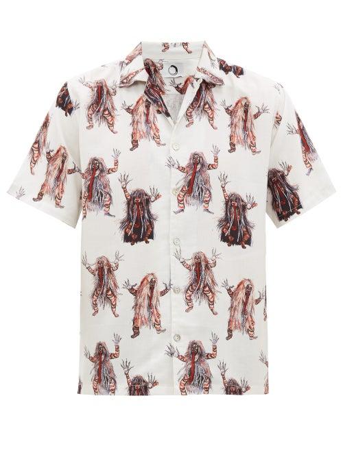 Matchesfashion.com Endless Joy - Rangda Printed Short Sleeved Shirt - Mens - White Multi