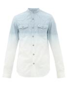 Matchesfashion.com Balmain - Logo-embroidered Striped-cotton Shirt - Mens - Blue White