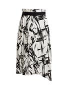 Balenciaga Abstract-print Pleated Midi Skirt