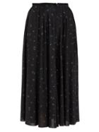 Matchesfashion.com Vetements - Floral Print Crepe Midi Skirt - Womens - Black Multi