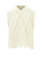 Acne Studios - Distressed Wool-blend Sleeveless Sweater - Womens - Cream