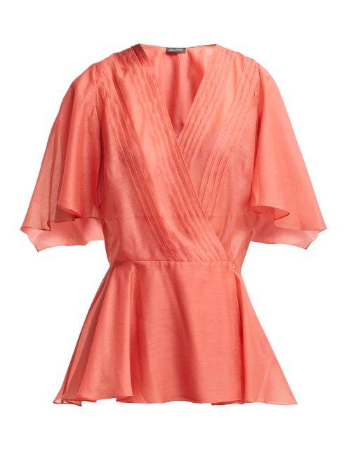 Matchesfashion.com Anna October - Pintuck Wrap Front Top - Womens - Red