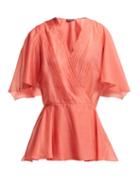 Matchesfashion.com Anna October - Pintuck Wrap Front Top - Womens - Red