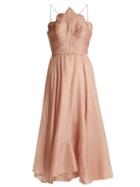 Matchesfashion.com Maria Lucia Hohan - Daisy Scallop Edged Silk Mousseline Dress - Womens - Light Pink