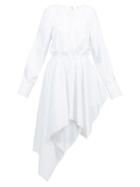 Jw Anderson - Asymmetric Drawstring Poplin Shirt Dress - Womens - White