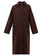 Matchesfashion.com Kassl Editions - Original Double-faced Wool-blend Coat - Womens - Dark Brown