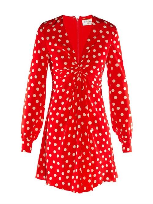 Saint Laurent Polka-dot Print Dress