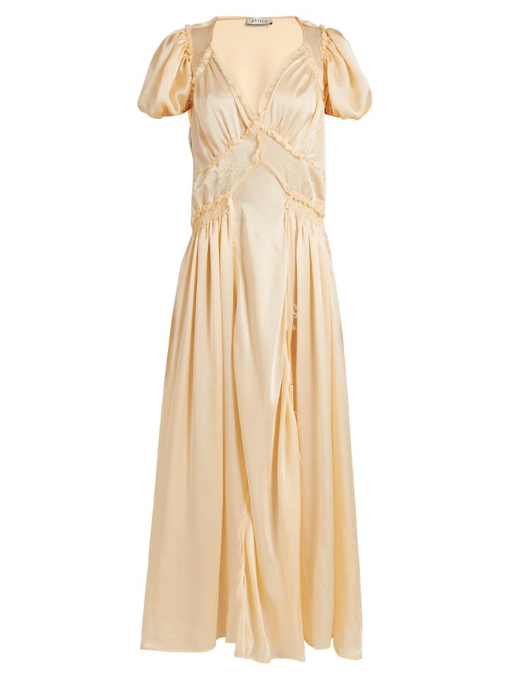 Attico Natalia V-neck Silk-satin Dress