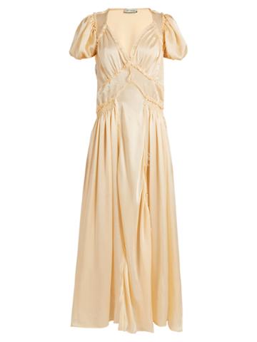 Attico Natalia V-neck Silk-satin Dress