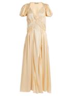 Attico Natalia V-neck Silk-satin Dress