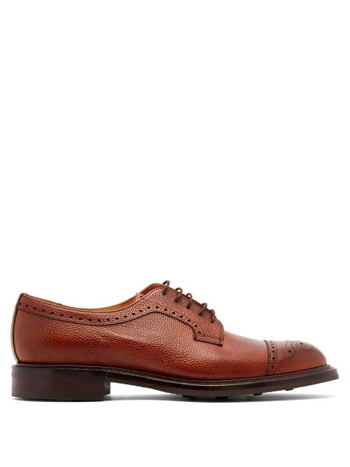 Matchesfashion.com Cheaney - Tenterden Grained Leather Shoes - Mens - Burgundy