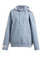 Matchesfashion.com Vetements - Hooded Open Shoulder Sweatshirt - Womens - Blue