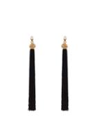 Matchesfashion.com Saint Laurent - Tassel Drop Earrings - Womens - Black