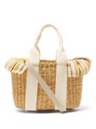 Matchesfashion.com Muu - Mini Caba Striped Canvas And Straw Bag - Womens - Yellow Multi
