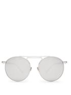 Linda Farrow Round-frame White-gold Plated Sunglasses