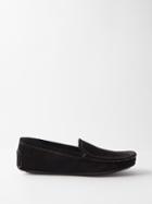 Toteme - Car Topstitched Suede Loafers - Womens - Black