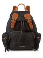 Matchesfashion.com Burberry - Medium Nylon And Leather Backpack - Womens - Black