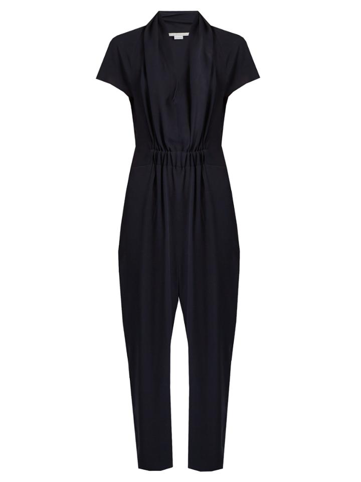 Stella Mccartney Aio Short-sleeved Tapered Silk Jumpsuit