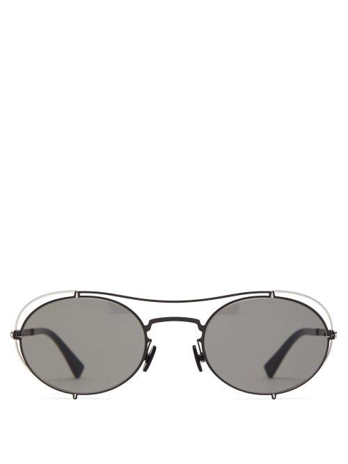 Matchesfashion.com Mykita - X Maison Margiela Oval Frame Sunglasses - Mens - Black