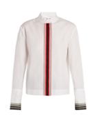 Diane Von Furstenberg Ribbon Button-down Cotton Shirt